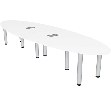 Skutchi Designs 45 in W, 144 in L, 29 in H, Engineered Wood Top, White H-OVL-46143PT-09-EL